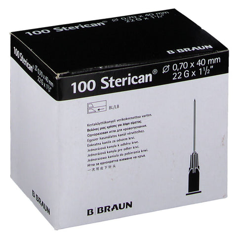 Sterican® pour prise de sang G22 x 1 1/2 pouces 0,7 x 40 mm noir