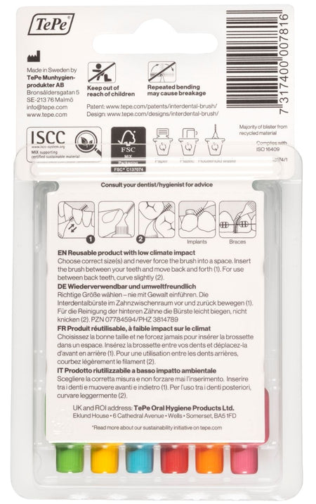 TePe brossettes interdentaires mélangées 0,4 - 1,6 mm — 6 pièces