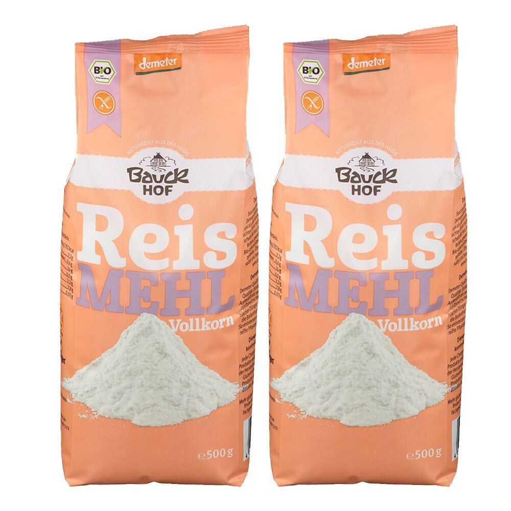 Bauckhof demeter farine de riz complète, sans gluten (2x500 g)