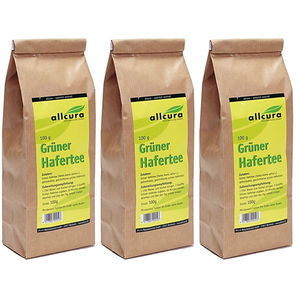 allcura thé d'avoine verte (3 x 100 g)