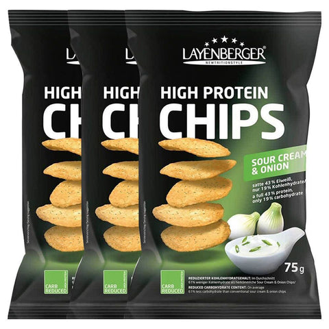 Layenberger® Lowcarb.one chips crème aigre et oignons (3x75 g)