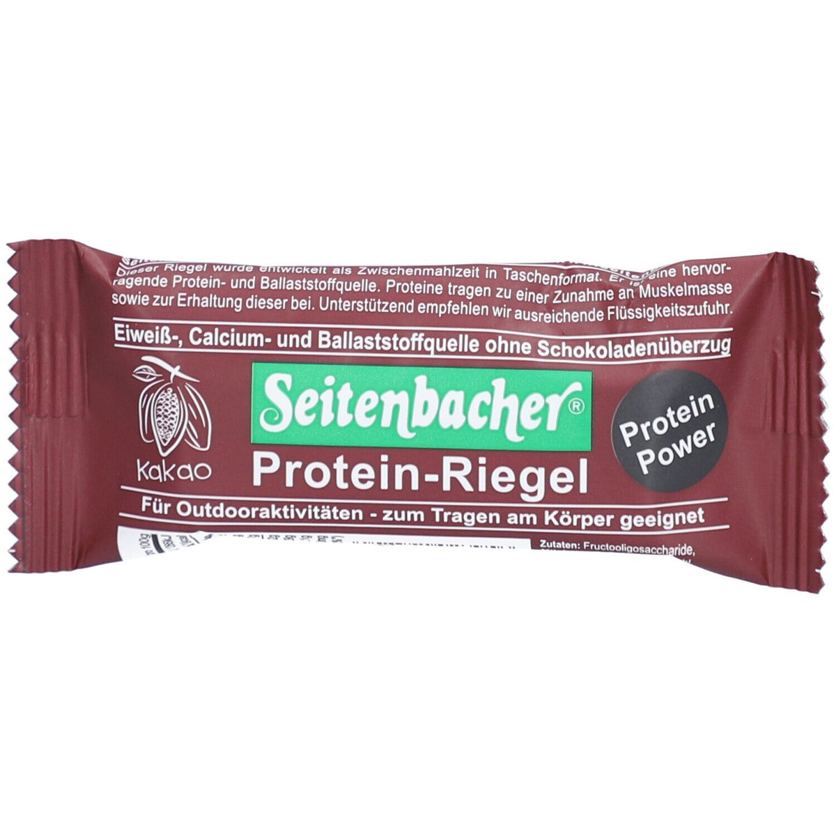 Seitenbacher® barre protéinée cacao sans enrobage de chocolat (55 g)