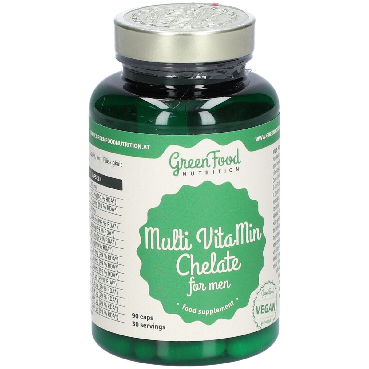 GreenFood Nutrition Multi VitaMin Chelate pour hommes — 90 gélules
