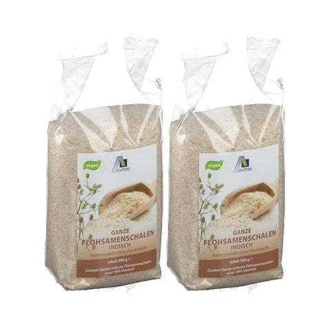 Avitale Écales de psyllium entières indien (2x500 g)