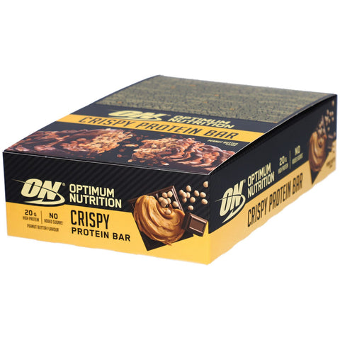 Optimum Nutrition barre protéinée croustillante au beurre de cacahuète (10 x 65 g)
