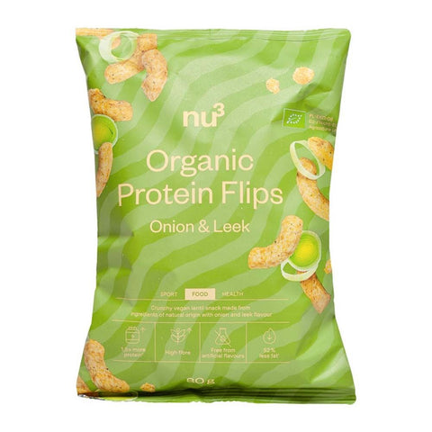 nu3 Flips protéinés bio, oignon & poireau (80 g)