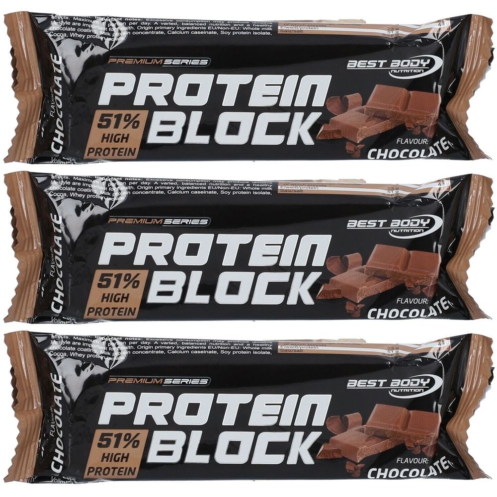 Best Body Nutrition bloc protéiné au chocolat (3x90 g)