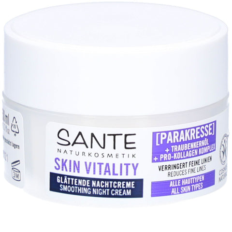 SANTE® Skin Vitality crème de nuit lissante à la parakresse et à l'huile de pépins de raisin (50 ml)