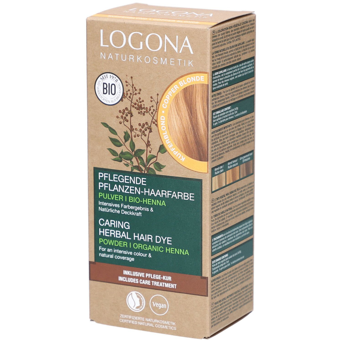 LOGONA Coloration végétale poudre blond cuivré bio (100 g)