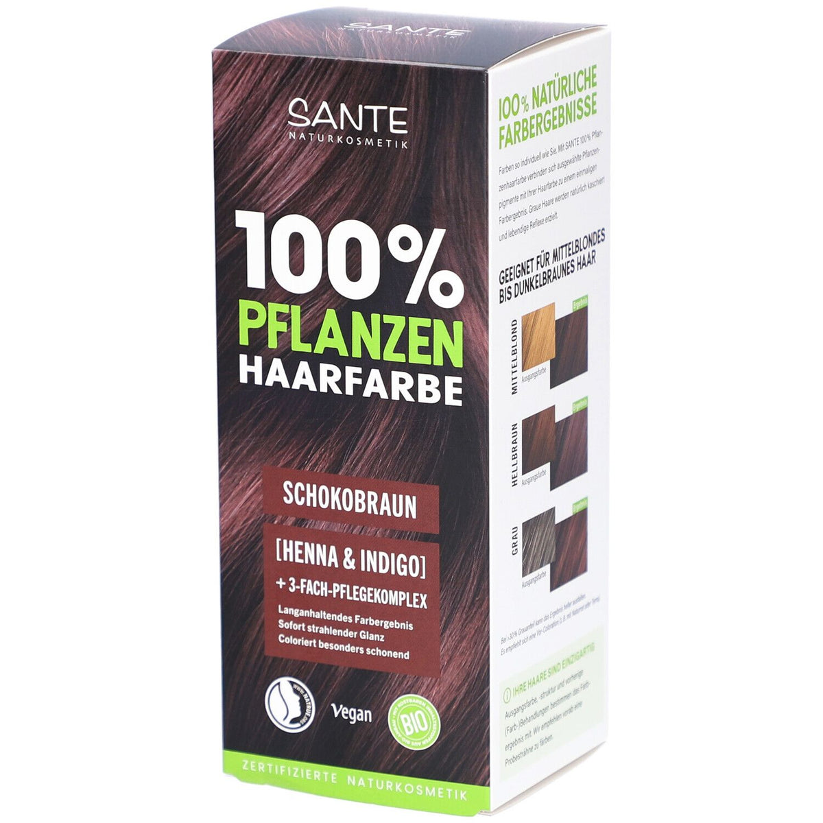Sante Coloration végane pour cheveux - Chocolat brun (100 g)
