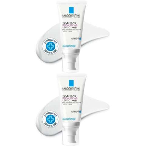 La Roche Posay Toleriane Rosaliac AR SPF 30 crème de jour hydratante pour peaux sensibles et réactives (2x50 ml)