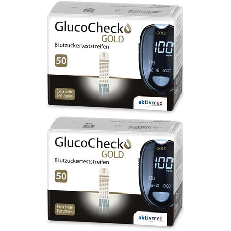 GlucoCheck GOLD bandelettes de test de glycémie (2 x 50 pièces)