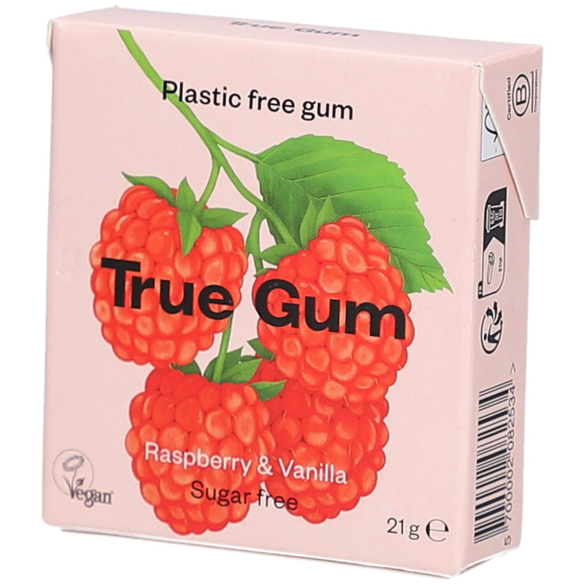 True Co. Ture Gum framboise & vanille chewing-gum (21 g)