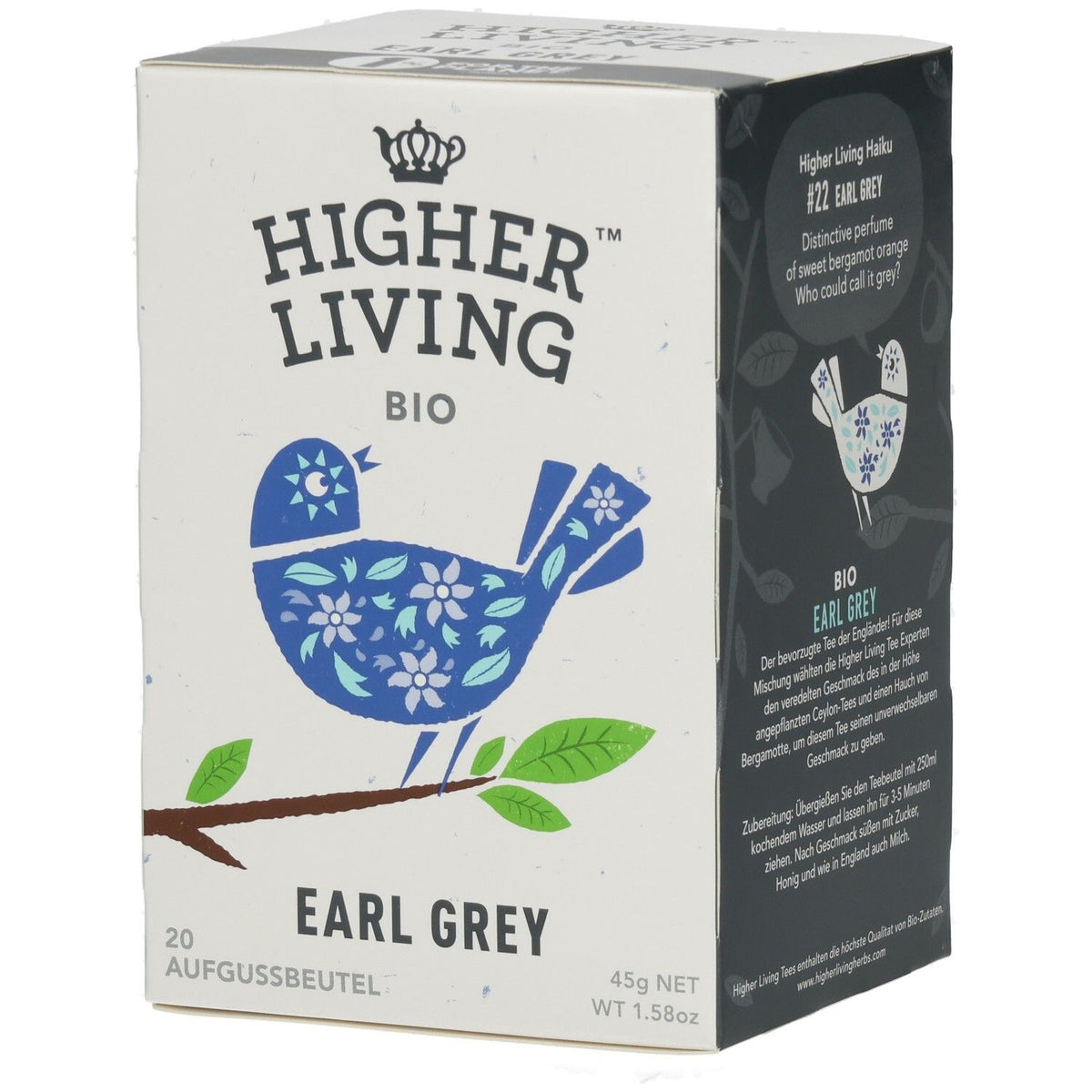 Higher Living™ Bio Earl Grey thé (45 g)