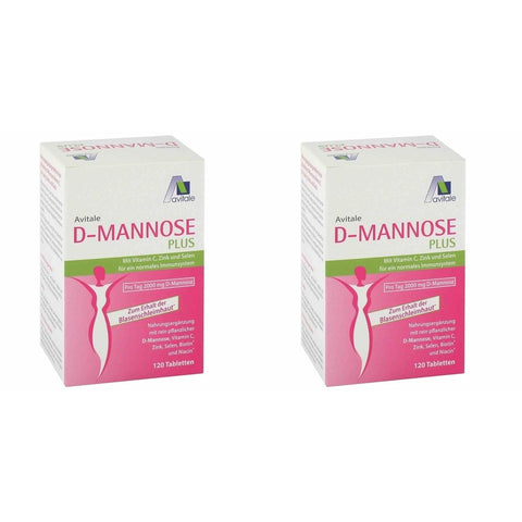 Avitale D-Mannose Plus 2000 mg – Doppelpack (2 x 120 Tabletten)