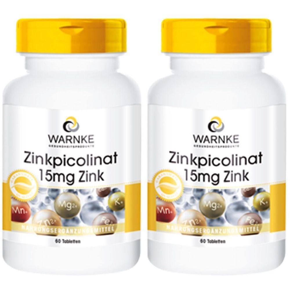 Picolinate de zinc 15 mg de zinc (2x60 pièces)