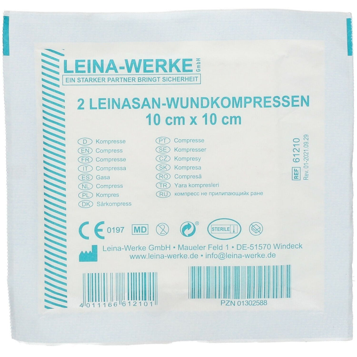 LEINA compresse pour plaies 10 x 10 cm — 10x2 pièces