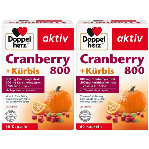 Doppelherz DH aktiv Cranberry + Kürbis + Vitamin C + Selen (2x60 Kapseln)