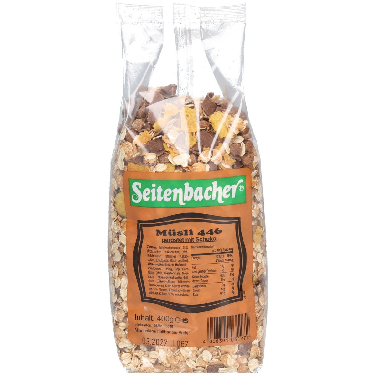 Seitenbacher® Muesli 446 grillé au chocolat (400 g)