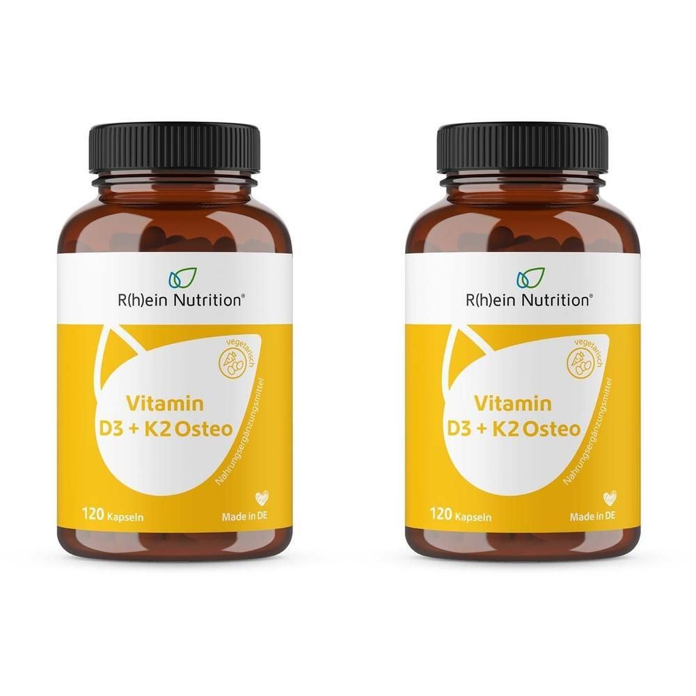 R(h)ein Nutrition Vitamin D3 + K2 Osteo 2.000 I.E. Vitamin D3 + 80 µg Vitamin K2 (2x120 gélules)
