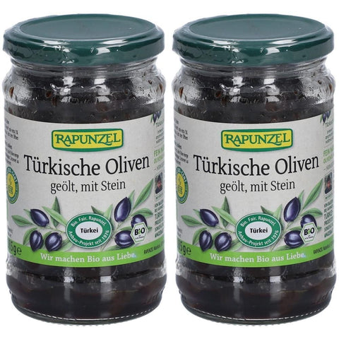 Rapunzel olives noires avec noyau à l'huile (2 x 185 g)