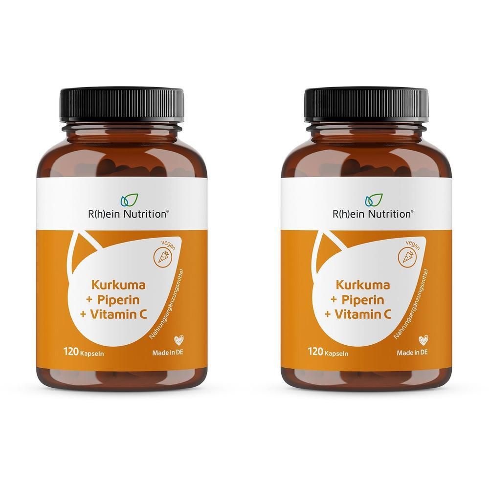 R(h)ein Nutrition Kurkuma 95% Curcumin + Piperin + Vitamin C vegan (2x120 gélules)