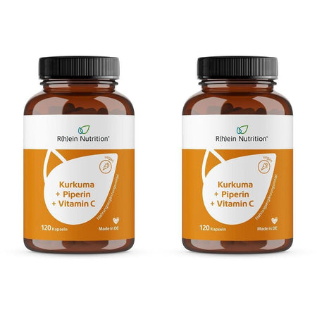 R(h)ein Nutrition Kurkuma 95% Curcumin + Piperin + Vitamin C vegan (2x120 gélules)