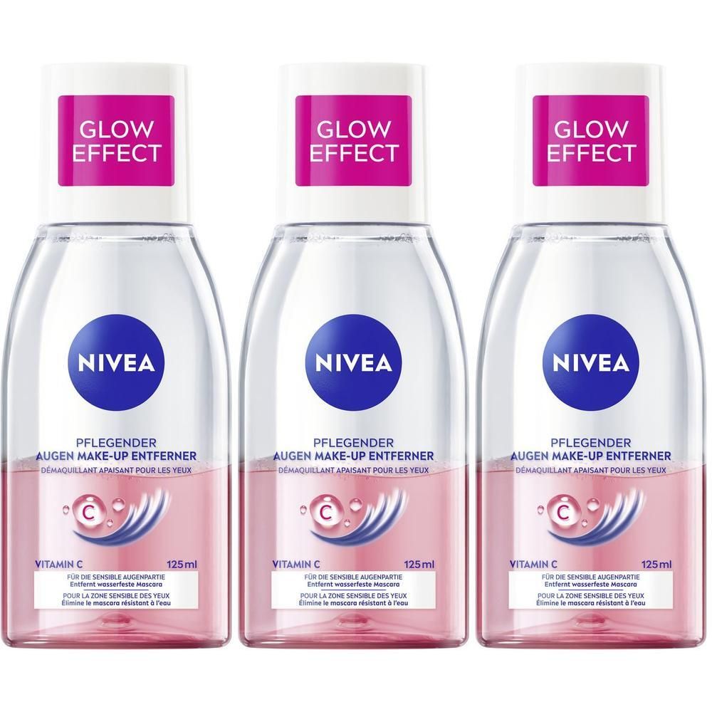 NIVEA Glow Effect démaquillant yeux (3x125 ml)