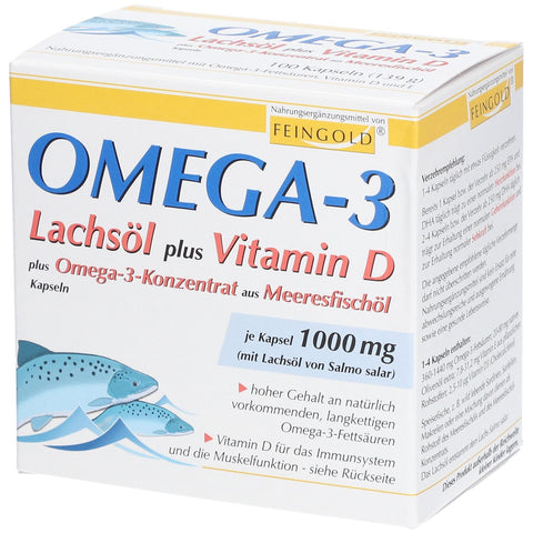 Omega-3 huile de saumon plus vitamine D et oméga-3 (100 gélules)