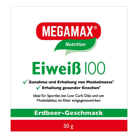 Megamax Protein 100 Erdbeere Pulver (30 g)