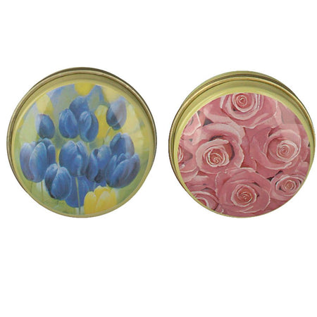 Pilulier rond à fleurs (motif non sélectionnable) (1 pièce)