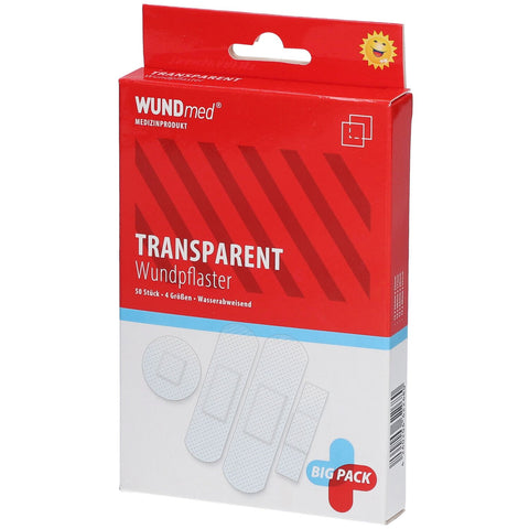 WUNDmed wasserfeste transparente Pflaster 4 Größen (50 Stück)