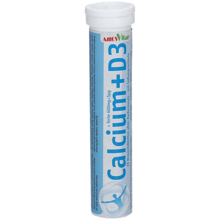 AmosVital® 600 mg Calcium + 5 µg Vitamine D3 (20 comprimés effervescents)