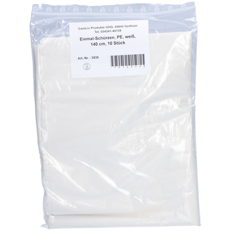Tablier jetable PE blanc 140 cm (10 pièces)