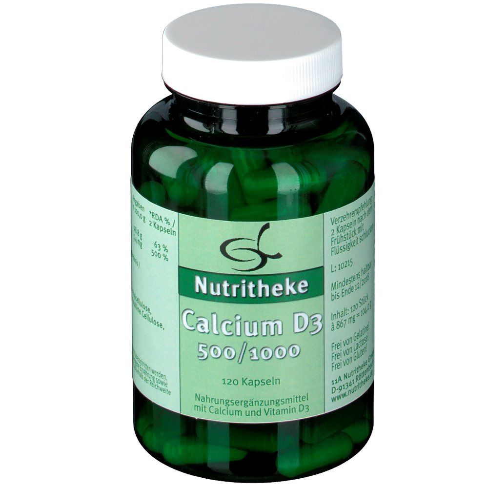 green line NUTRITHEKE Calcium D3 500/1000 gélules (120)