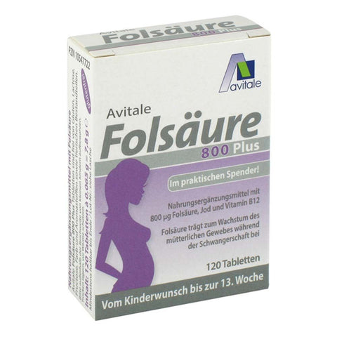 Avitale Folsäure 800 Plus B12+Jod Tabletten (120 Stück)