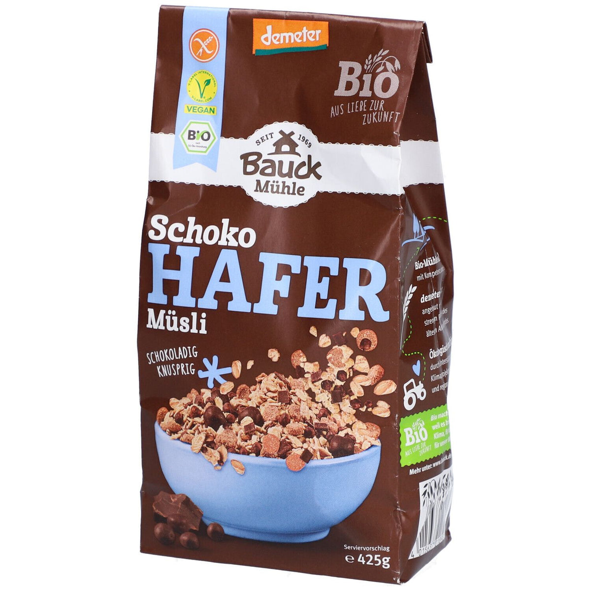 Bauckhof Muesli à l'avoine et au chocolat, sans gluten (425 g)