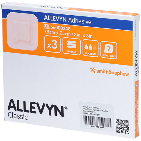 ALLEVYN Adhesive 7,5 x 7,5 cm pansement adhésif (3 pièces)