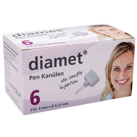 diamet® mySafety aiguilles de stylo de sécurité 31 G 0,25 x 6 mm (100 pièces)