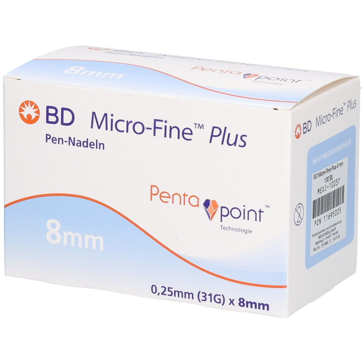BD Micro-Fine™ Plus aiguilles pour stylo 0,25 mm (31G) x 8 mm