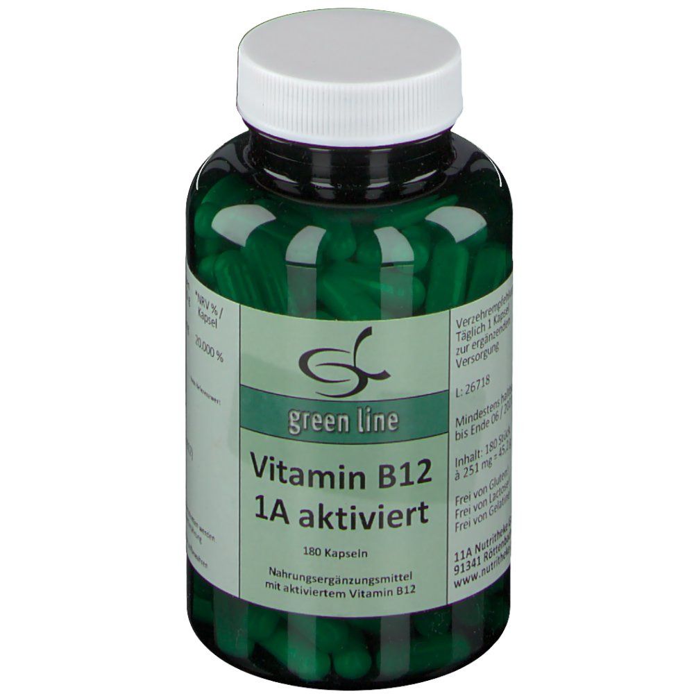green line NUTRITHEKE Vitamine B12 1A activée (180 gélules)