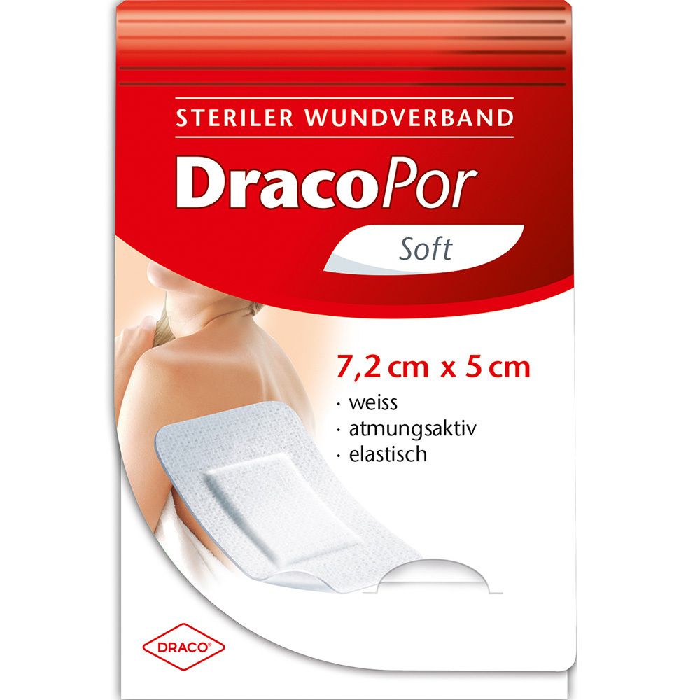 DracoPor pansement Soft blanc stérile (7,2 cm x 5 cm, 50 pièces)