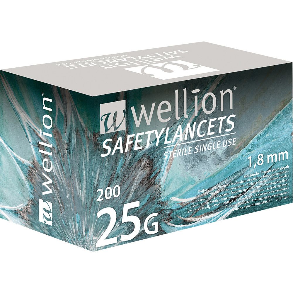 Wellion Safetylancets 25 G 1,8 mm — 200 pièces