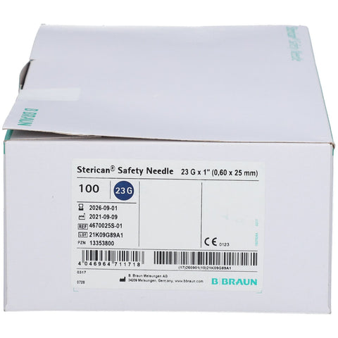 B-BRAUN Sterican® Safety aiguilles 23 G x 1 0,6 x 25 mm UE — 100 pièces