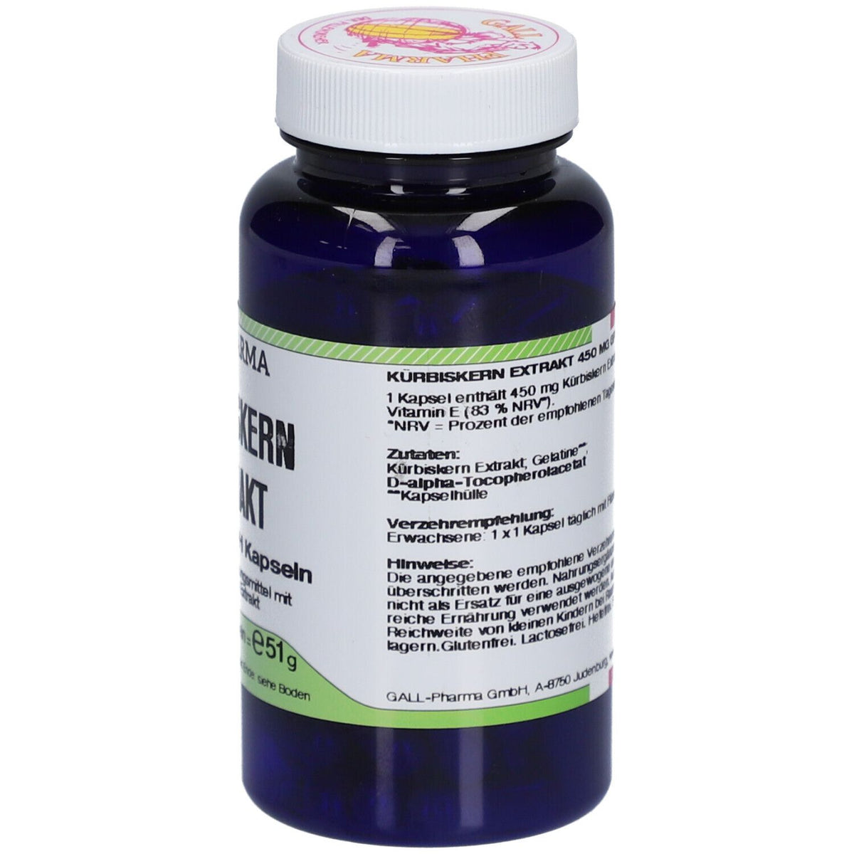 Gall Pharma Extrait de pépins de courge 450 mg GPH (90 pièces)