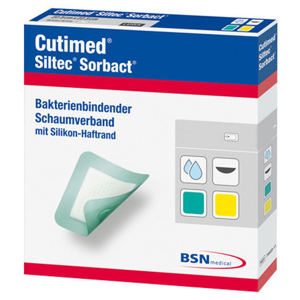 Cutimed® Siltec Sorbact 10 x 22,5 cm – 12 pièces