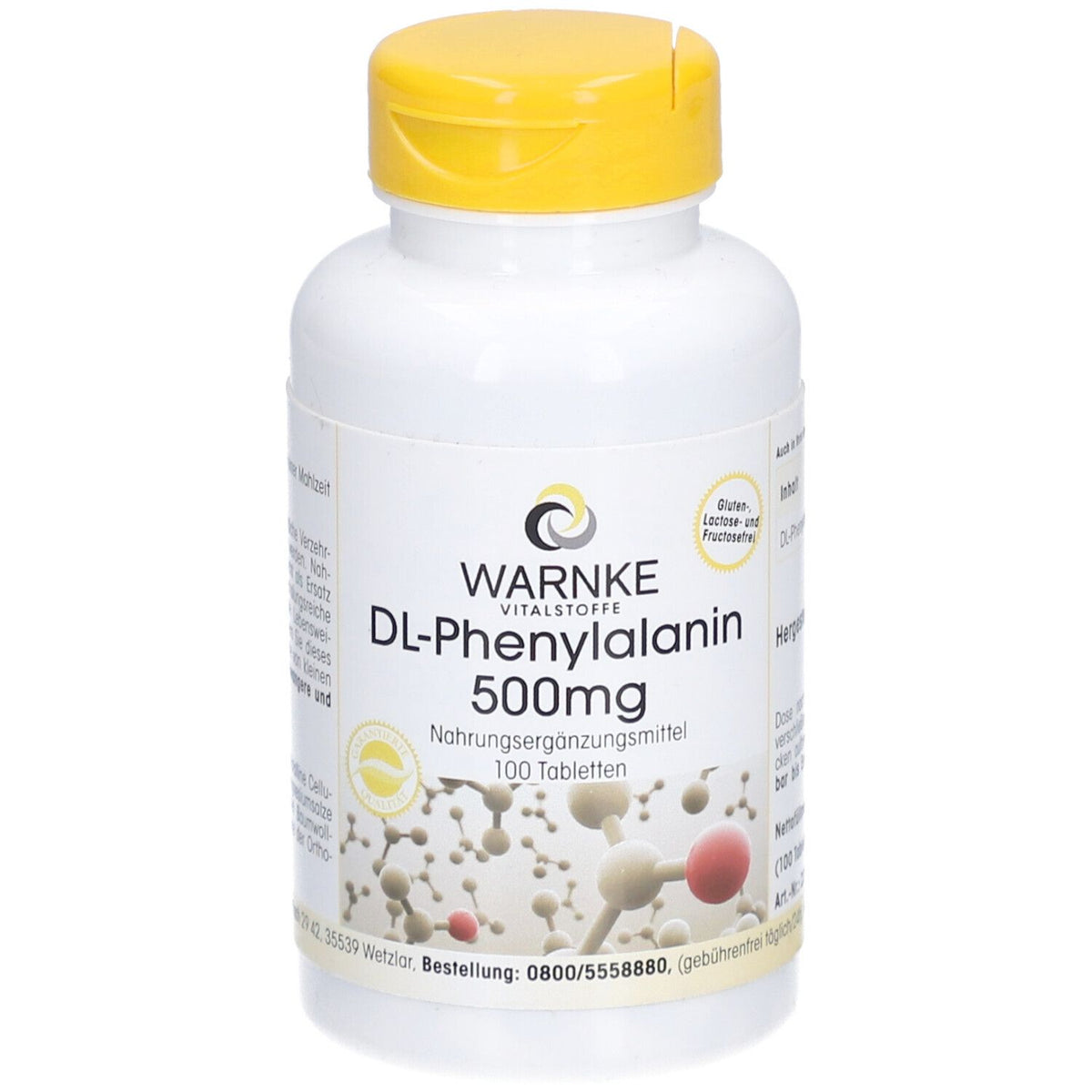 WARNKE DL-Phénylalanine 500 mg (100 comprimés)
