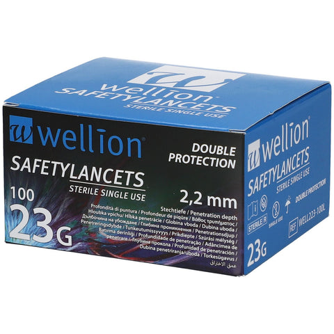 Wellion® Sicherheitslanzetten steril 2,2 mm 23 G – 100 Stück