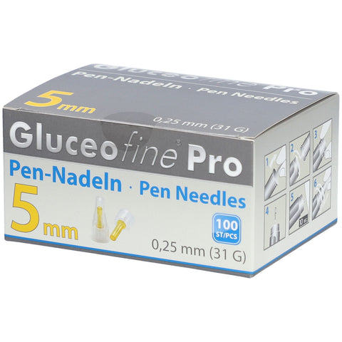 Gluceofine Pro Pen-Nadeln 31 G 0,25 x 5 mm (100 Stück)