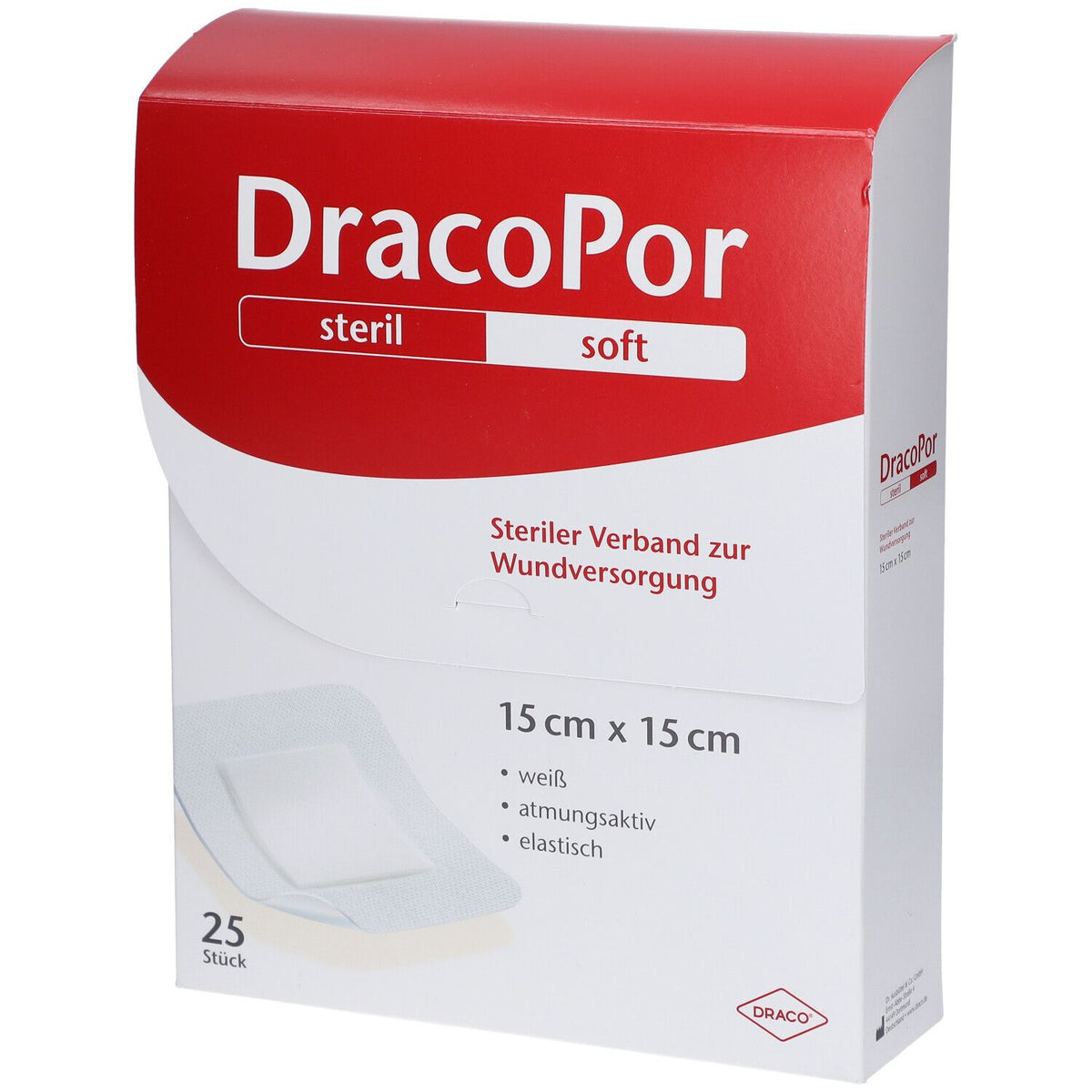 Draco Dracopor Soft blanc 15 cm x 15 cm stérile (25 pièces)